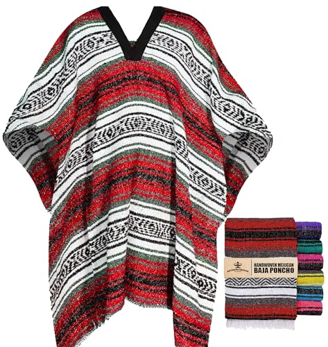 Artisans Bazaar Traditioneller mexikanischer Baja-Poncho für Damen und Herren, authentische Gaban-Serape-Decke, Pancho, Jorongo, Cowboy