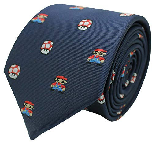 MasGemelos - Corbata Mario Bros Pixels y Seta Azul Moreno