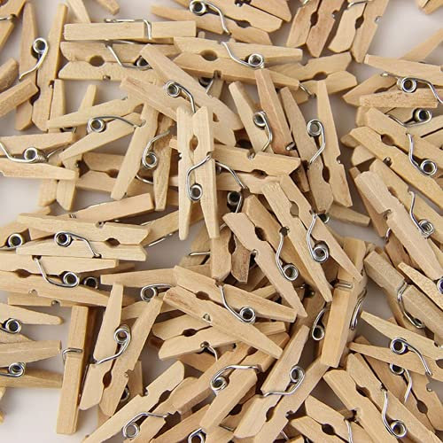 50 pièces Petite Taille 30 mm Mini Pinces en Bois Naturel Multifonctions Artisanat décoration Clips Papier Photo Pince à Linge