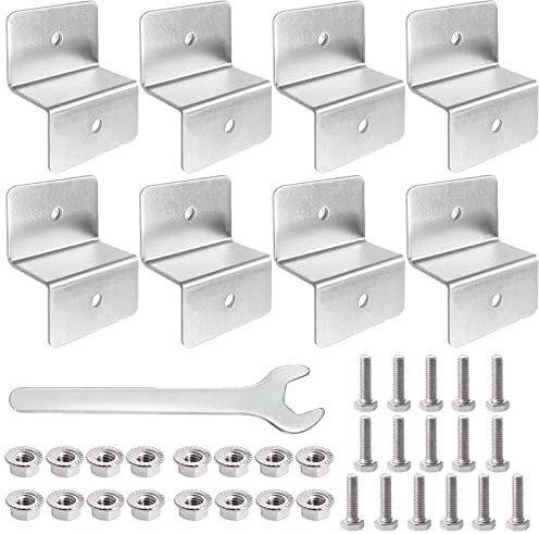 Support Montage Panneau Solaire en Z, Mikqky 8 Pièces Fixation Panneau Solaire, Livré Avec 2 Clés Hexagonales Pour l'Installation Des Supports de Toit Du Panneau Solaire