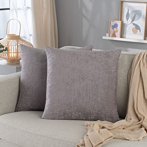 ZIGZAX 2er Set 50x50cm Kissenbezug SAMT Dekorative Kissenbezüge Dekokissen Sofakissen Kissenhülle Kissenbezug Weich Kuschelig Dekorativ Bezug für Wohnzimmer Schlafzimmer Grau