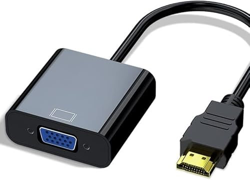 HDMI to VGA Adapter,1080P HDMI to VGA Converter (Male to Female) for Computer, Desktop, Laptop, PC, Monitor, Projector, HDTV, Chromebook, Raspberry Pi, Roku, Xbox and More (Black-1pcs)