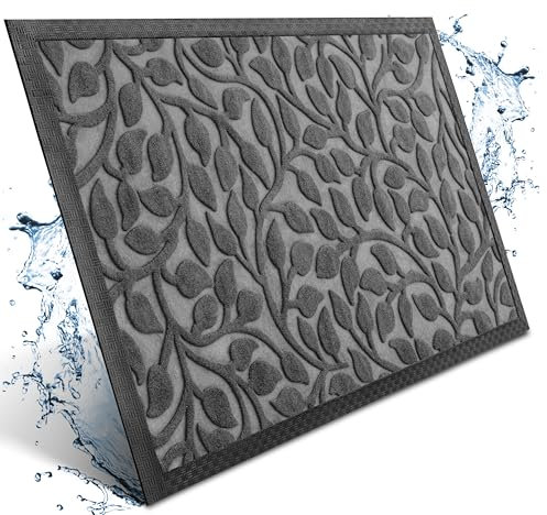 Bodenständig® Fußmatte außen und innen [robust] - Saubere Schuhe Dank geriffelter Oberseite - Perfekte Größe 60x90cm Grau - Fussmatte aussen Türmatte Haustür fussabstreifer innen Bereich