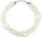 COOLSTEELANDBEYOND Mode Statement Halsketten Multi-Schichten Geflochtene Weiß Perle Kette Halsband Choker
