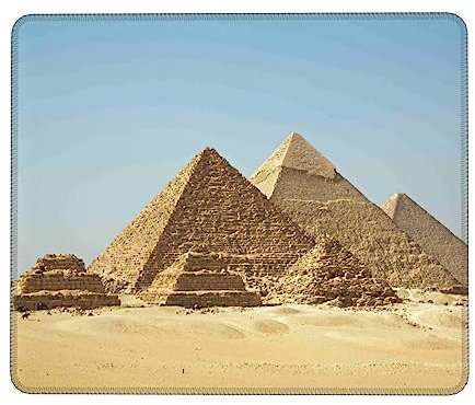 Mauspad mit ägyptischer Pyramide, rutschfeste Unterseite, Computer-Mauspad, glatte genähte Kanten, Gaming-Schreibtischmatte, klein für Büro, Zuhause, 17,8 x 21,6 cm
