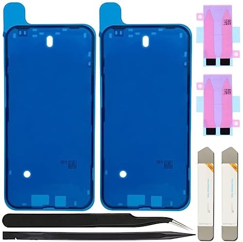 ZHUROUPU 7Pcs Waterproof Pre-Cut Adhesive Sticker Compatible with for iPhone 14 Plus, LED Screen Adhesive & Internal Battery Glue Adhesive Tape & Removal Tool (6.7 Inch/Black)
