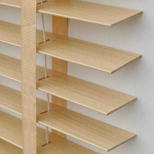 Jalousien 50cm 60cm 70cm 80cm 90cm 100cm 110cm 120cm,Massivholz Jalousette 50mm Lamellen,Verdunkelungs Jalousetten Horizontal,Holzjalousie Für Fenster,Sichtschutzvorhänge,W×H-120x200cm/47x78.5in