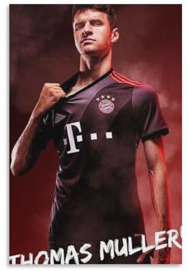 Fußball-Superstar Thomas Muller Poster (44) Gemälde auf Leinwand, Wandkunst, Poster, Scroll Bild, Wanddekoration, Heimposter, 40 x 60 cm