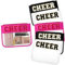 Aliceset Cheer Chenille-Brieftaschen, Geschenke für Cheerleader, adrette Patch-Make-up-Tasche, flach, transparent, tragbar, Kulturbeutel, Kosmetiktasche, Aufbewahrungstasche, 6 Stück, Schwarz, Weiß,