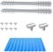 NuaSol Kit de montage photovoltaïque pour toit en tôle trapézoïdale - Extension de fixation, support - Profil en T 40 cm - Support de panneau solaire avec pince centrale et vis pour panneaux solaires