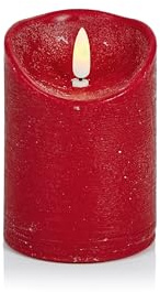 Premier Decorations Red LED Flickabrights Wax Candle Battery Operated Christmas Decoration Xmas Festive Décor 13cm x 9cm