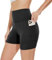 Gayhay Radlerhose Damen Kurze Shorts Sporthose Leggings Blickdicht High Waist Shorts Hotpants Sommerhose für Yoga Schwarze,L-XL