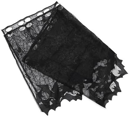 Ciieeo Halloween Fledermaus-fenstervorhang Spinnennetz Und Fledermausspitze Gruselige Dekoration Für Zuhause Und Party