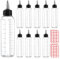 Sporgo 10 Stück Quetschflasche Transparente: 250ml Plastik Squeeze Flasche Mit Schuppen Schwarzer Twist Kappe Graduierte und 10 Aufkleber, Dosierflasche Für Tintenflüssigkeit, Öle, Gele, Leim