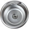 ANW HOME Fregadero de cocina redondo Ø51 cm satinado con sifón, fregadero de cocina de acero inoxidable con agujero para grifo, fregadero empotrado de acero inoxidable, pequeños fregaderos de cocina
