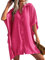 AI'MAGE Women Swimsuit Cover Up 3/4 Sleeve Beachwear Bikini Coverups Button Down Oversized Cover Up Shirt Rose Red S
