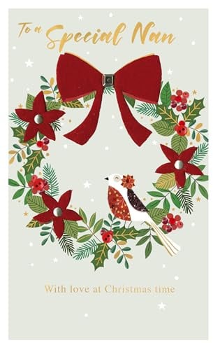 to A Special Nan Felt-Tastic Robin Wreath Hand-Finished Christmas Greeting Card XFTS066