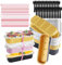 30Set Mini Loaf Cake Cases 200ML, Mini Loaf Tins with Lids and Spoons Aluminum Foil Baking Pans with Sealing Sticker for Bread Cake Wedding Birthday Picnic Party (Black,Gold,Pink)
