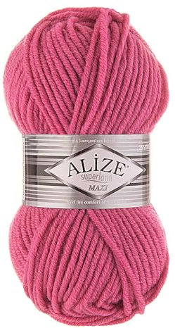 Strickgarn Strickwolle Superlana Maxi 100g 25% Wolle Wintergarn Winterwolle, 50 Farben, Farbe:178 bubblegum