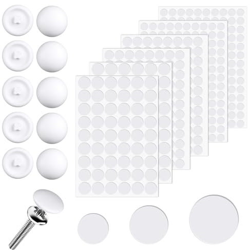 100 Abdeckkappen Für Schrauben Und 580 Selbstklebend Schraubenabdeckung Wasserfeste Aufkleber Selbstschneidende Bohrloch Abdeckkappen Möbelaufkleber Für Holz, Verschiedene Möbel Und Schränke, Weiße