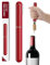TPZORJX Abridor de vino a presión de aire 2 en 1 con cortador de papel de aluminio, abridor de botellas, sacacorchos con bomba de aire portátil, el mejor regalo para los amantes del vino,rojo