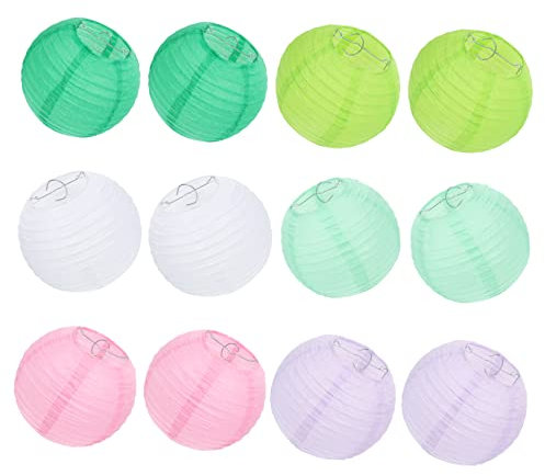 Gadpiparty 12st Papierlaternen Falten Gedenklaternen Gartenlaternen Optische Laternen Papierlampe Laternen Für Draußen Frühlingsfest Laternen Papierlaternen Basteln Stahldraht
