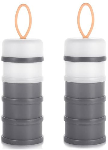 2 Stück Milchpulver Portionierer Baby,4 Lagiger Baby Milchpulver Container,Milchpulver Box,Tragbare Milchpulver,Milch Pulver Spender,Milchpulver Aufbewahrung