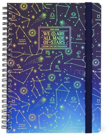 Legami Wochenplaner 2025-2026, Stars, 16 Monate, groß, Kalender von September 2025 bis Dezember 2026, Verschluss mit Gummiband, FSC-zertifiziertes Papier, 15 x 21 cm