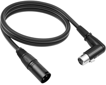 Hoite 90 Grad 3-poliges XLR-Stecker-auf-Buchse-Mikrofon-Verlängerungskabel mit symmetrischem Kabel für Studiorecorder, Mikrofon, Mischpult, Lautsprechersystem, Phantomspeisung