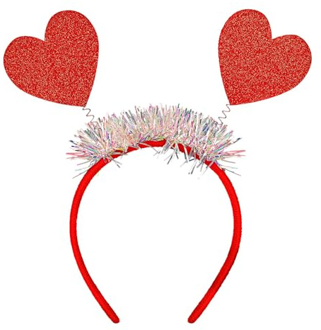 W WIDMANN MILANO Party Fashion - Herz Haarreif Glitzer, für Erwachsene, Kostüm Accessoire für Karneval, Valentinstag & Mottoparty