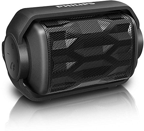 Philips BT2200B Enceinte Bluetooth Waterproof compacte avec Micro, Entrée audio, Excellent son, Noir
