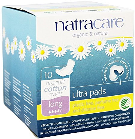 Natracare Ultra Long with Wings, Organic Cotton Cover | 10 Pads x 3 Packs (30 Pads)
