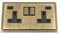 USB Socket 2 Gang - Victorian Period Antique Dark Brass (3100mA)