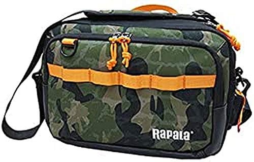 Rapala Unisex-Adult Umhängetasche Jungle Messenger Bag-Taktische Angeltasche-Brusttasche 35x21x13cm-mit Reißverschlüssen-Angelzubehör Schultertasche, Grün/Gelb, Einzigartig