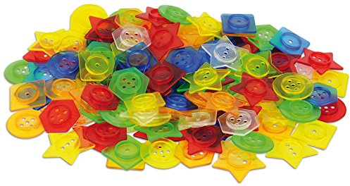 TickiT 73071 Stackable Translucent Button With Lace, 156 Pieces, Translucent