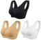 SIMIYA BH Damen ohne Bügel gepolstert Bustier Damen große Brüste Schlaf BH Push up Sport BH Bralette (Schwarz+weiß+beige,XL)