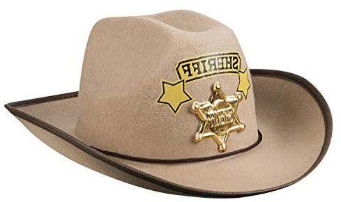 Boland 54365 - Hut Sheriff für Kinder, Cowboy-Hut, Wilder Westen, Gangster, Kopfbedeckung für Faschingskostüme, Kostüm Zubehör für Karneval und Mottoparty