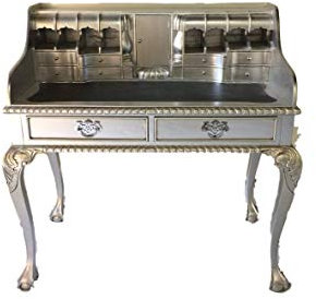 Antiker Barock Louis Seize Renaissance Rokoko Sekretär Farbe:Silber Schreibtisch Schminktisch Länge102xHöhe108xBreite58cm Nr.1
