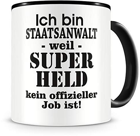 Samunshi® Staatsanwalt Tasse mit Spruch Geschenk für Staatsanwalt Mann Frau Kaffeetasse groß Lustige Tassen zum Geburtstag schwarz 300ml