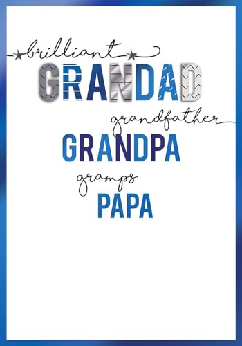 Grandfather Father's Day Card Grandad Grandpa Gramps Papa Embellished Cards