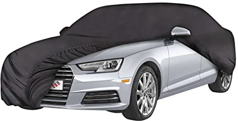 Walser Premium Autoplane Indoor Soft, atmungsaktive Vollgarage Innenanwendung, staubdichte Abdeckplane Überwinterung, Autoschutzdecke Größe 6, Schwarz, Größe 6: 4,0-4,6m x 1,7m (L x H)
