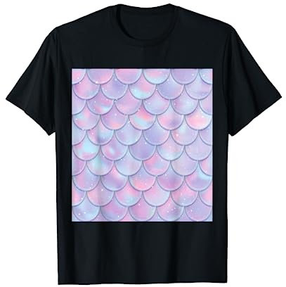 Meerjungfrau Kostüm Fasching Halloween Bunte Schuppen Flosse T-Shirt