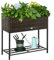 Outsunny Soporte para Jardinera Exterior para Huerto Urbano Mesa de Cultivo Jardinera Rectangular sin Fondo con Estante y Patas para Jardineras Macetas Tiestos 70x30x70 cm Marrón