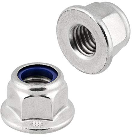 Flanschmuttern selbstsichernd M6 DIN 6926 Edelstahlmuttern Stoppmuttern Klemmmuttern Sechskantmuttern Flansch M6 10 Stück