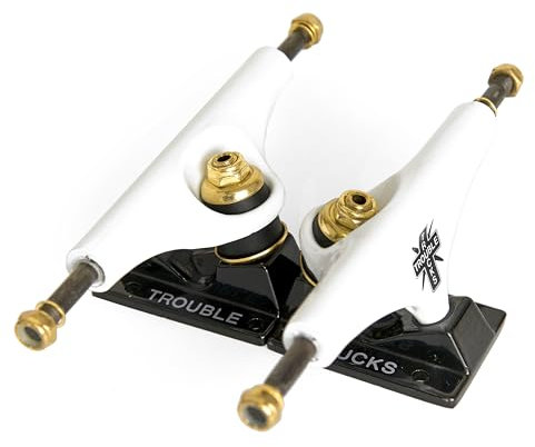Trouble Trucks Skateboard-LKW, hohl, leicht, 156 mm Aufhänger, 22,2 cm Achse, Schwarz/Weiß, 2 Stück (T21)