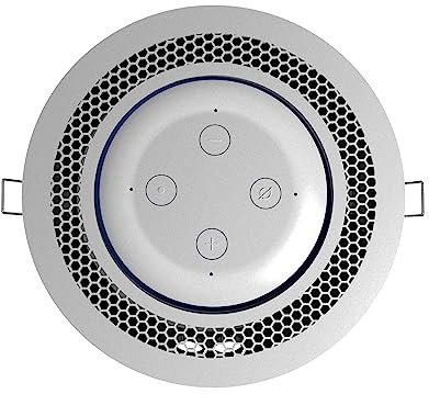 Splin Ceiling Embedded Mount Stand Compatible with Smart Speaker Alexa Echo Dot 3rd gen. —Amazon— or Nest Mini —Google— Model Classic Built in (White)