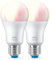 WiZ Tunable White and Color LED Lampen E27 2-er Pack (806 lm), 60 W Lampen mit 16 Mio. Farben oder warm- bis kaltweißem dimmbarem Licht, smarte Lichtsteuerung über WLAN per Stimme/App