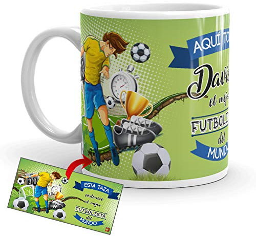 Kembilove Taza de Café del Mejor Futbolista del Mundo – Taza de Desayuno para la Oficina – Taza de Café y Té para Profesionales – Tazas de Cerámica de Profesiones – Idea de Regalo Original
