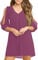 Brosloth Robe Femme Chic et Èlégante, Jupe D'été Casual en Mousseline à Épaules Dénudées, RobeBohèmes Taille Haute à Manches Longues, Mini Col V Robe de Cocktail Violet XXL
