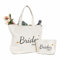 TOPDesign Tragetasche aus Segeltuch mit goldfarbenen Pailletten, Brautdusche, Geschenke für Braut mit einer Innentasche, Reißverschluss oben, 20.5x15x5.5 & 11x7x3.5, Bridesmaid (Brautjungfer)
